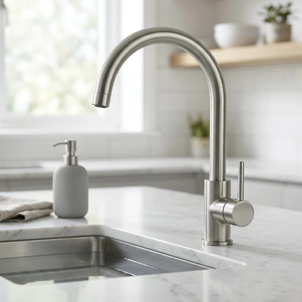 Stainless Gooseneck Kitchen Tap