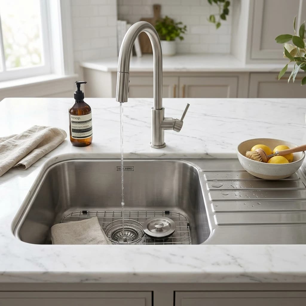 Stainless Sink with Drainboard
